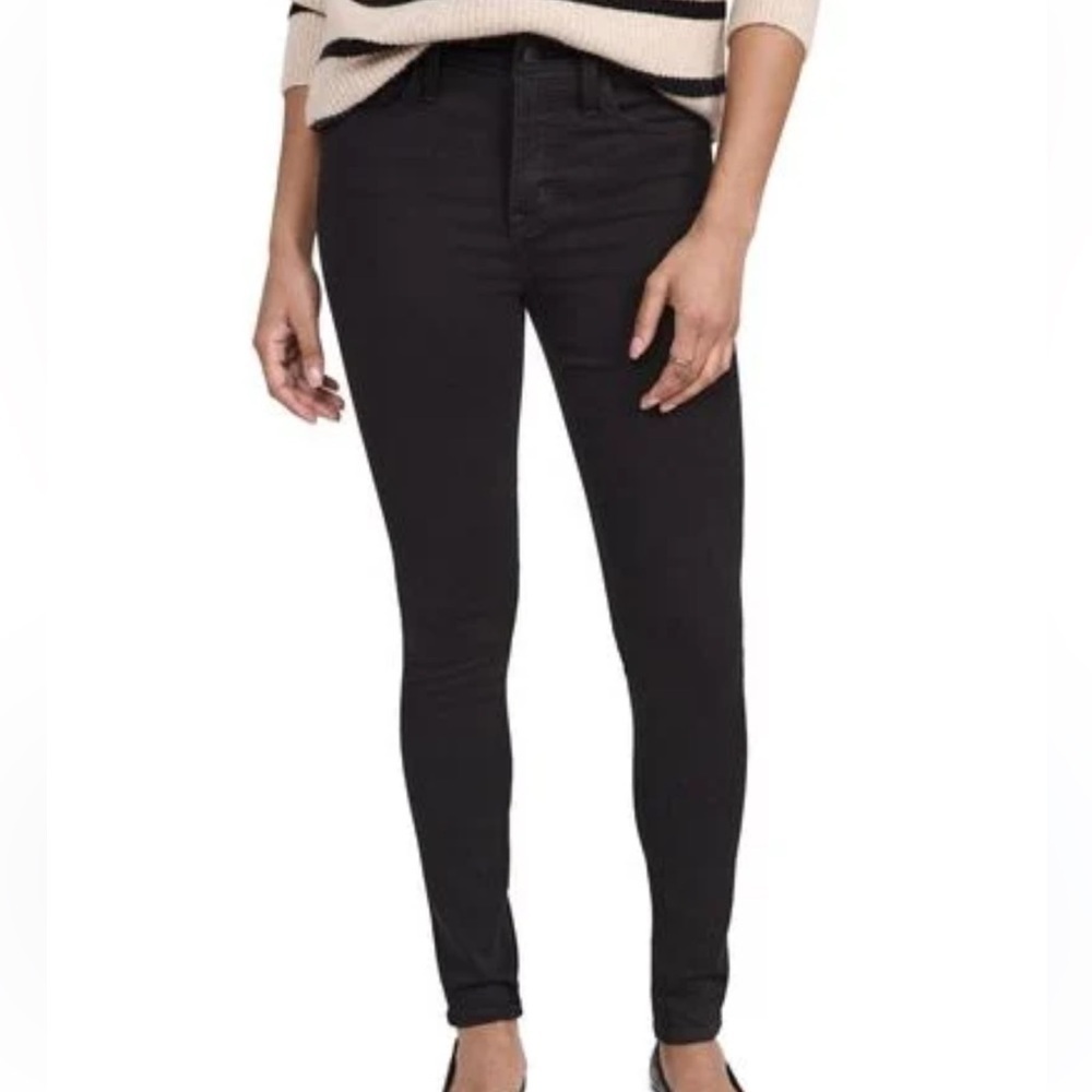 MADEWELL Curvy High Rise Skinny women's 5 pocket black jeans denim EUC Size 33T